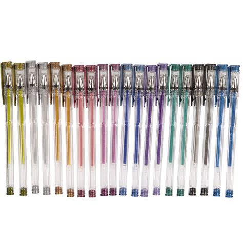 Mixed Metallic Gel Pens Assorted 20 Pack Assorted | The Warehouse