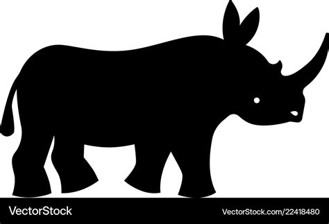 Black rhinoceros silhouette Royalty Free Vector Image