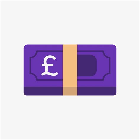 Pound icon. British currency symbol on banknote. Stack of cash vector ...