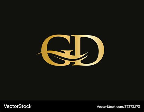 Gold gd letter logo design gd logo design gd logo Vector Image