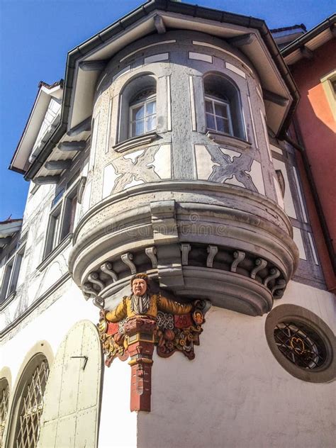 Traditional Building Exterior in Old Town of St. Gallen, Switzerland, Europe Stock Photo - Image ...