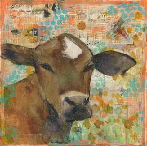 Baleful Eyes | mixed media | cow art by Miriam Schulman