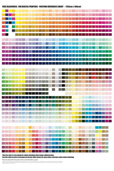 Free Resource: Digital Printing Colour Chart 150cm x 100cm – The Digital Weaver