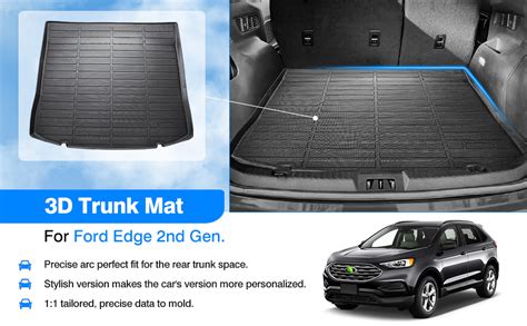 Amazon.com: T TGBROS Cargo Mat Custom Fit for Ford Edge 2015-2024 All Weather Protection Cargo ...