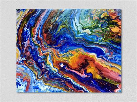 Large Abstract Fluid Art Canvas Print, Fluid Pour Painting Print ...