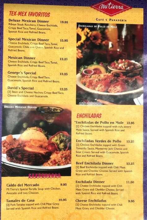 Mi Tierra Cafe y Panaderia menu in San Antonio, Texas, USA