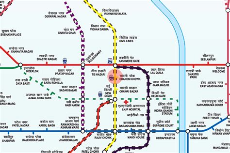 Chandni Chowk station map - Delhi Metro