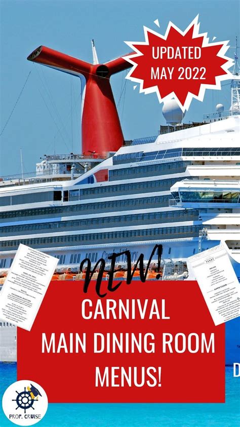 NEW Carnival Menus, Updated May 2022! | Carnival cruise food, Carnival ...