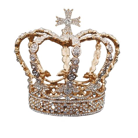 Royal Queen & King Crown with Zirconia and Cross for Wedding - Innovato ...