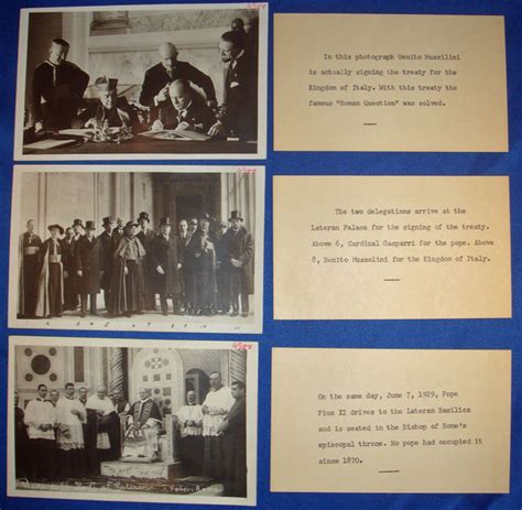 Jencius Coins - 1929 Lateran Treaty Photo Postcards