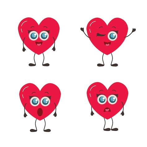 Premium Vector | Happy valentine's day. set of love emoji isolated on white. heart funny ...