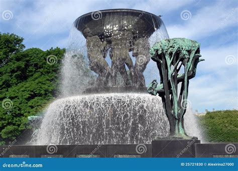 Fountain in Vigeland park editorial image. Image of garden - 25721830