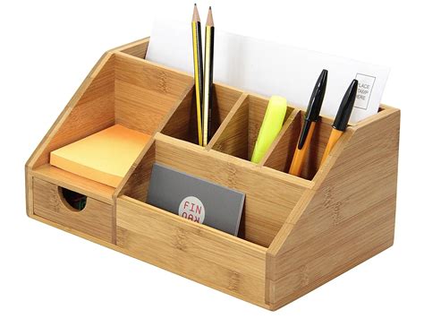 Desk Organiser With Drawer,Pen Holder Desk Tidy,Made Of Bamboo - Buy Drawer Bamboo Desk ...