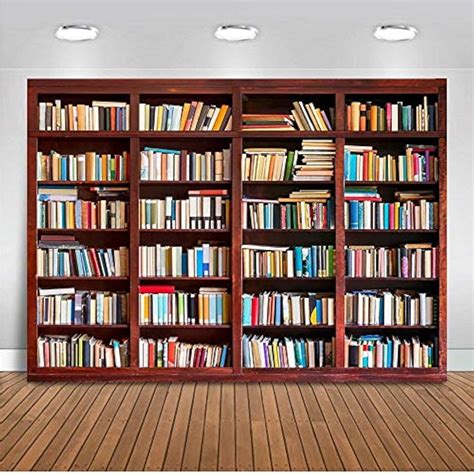 Bookshelf Bookcase Backdrop Brown Wood Library Study Room Photography Background | eBay