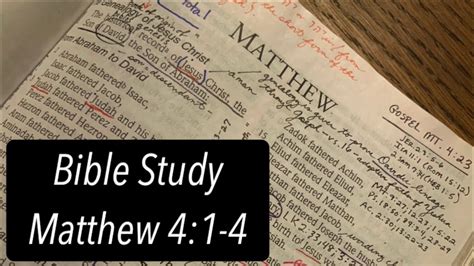 Matthew 4:1-4 (Bible Study Class) - YouTube