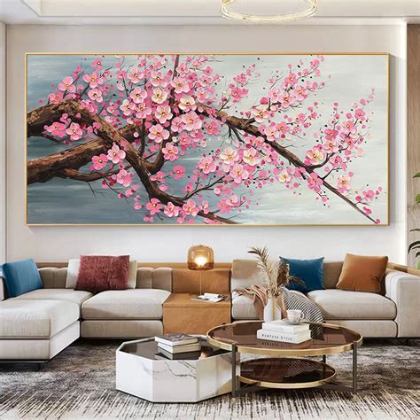 Pink Cherry Blossom Canvas Wall Art Painting Original - Etsy