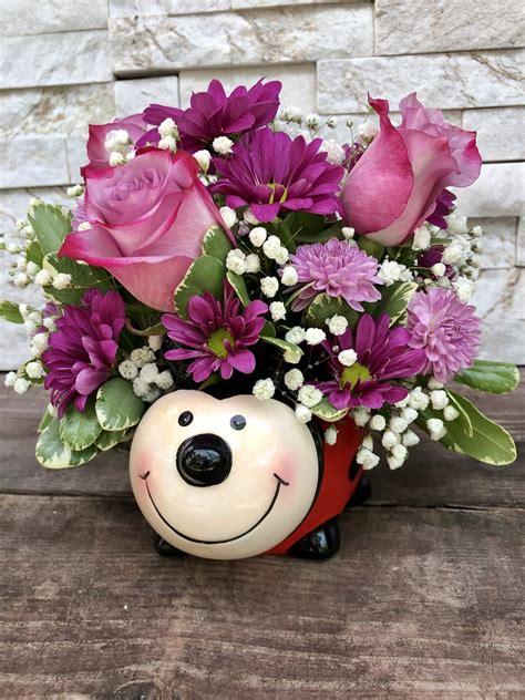 Happy Ladybug Flower Delivery Largo FL - Rose Garden Florist