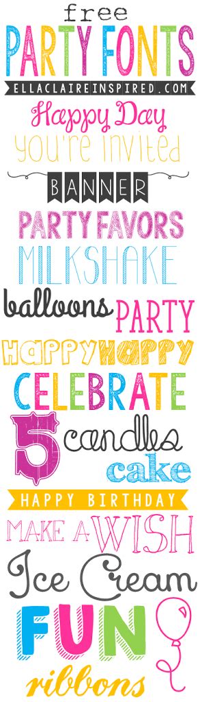 Free Party Fonts - Ella Claire