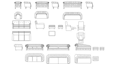 Sofa Set Elevation Cad Blocks Dwg File Cadbull | Porn Sex Picture