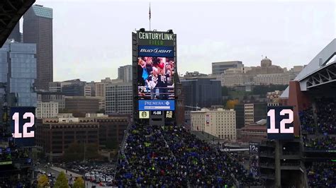 Seahawks 12th Man flag Raising week 9. - YouTube