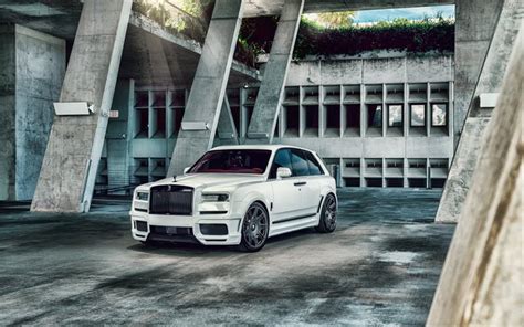 Download wallpapers 2021, Rolls-Royce Cullinan, exterior, front view, SUV, new white Cullinan ...