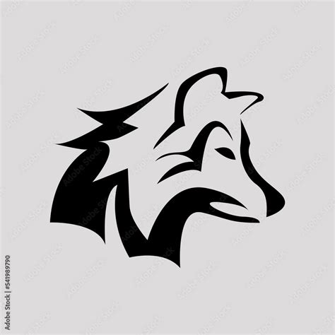 silhouette wolf logo design inspiration Stock Vector | Adobe Stock