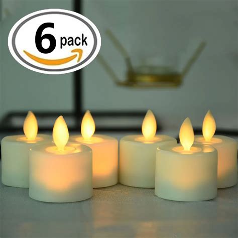 Pack Of 6 Warm White Led Flameless Candles Battery Operated Dancing ...