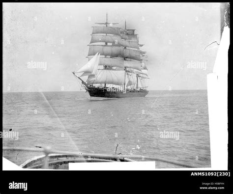 Three masted ship Black and White Stock Photos & Images - Alamy