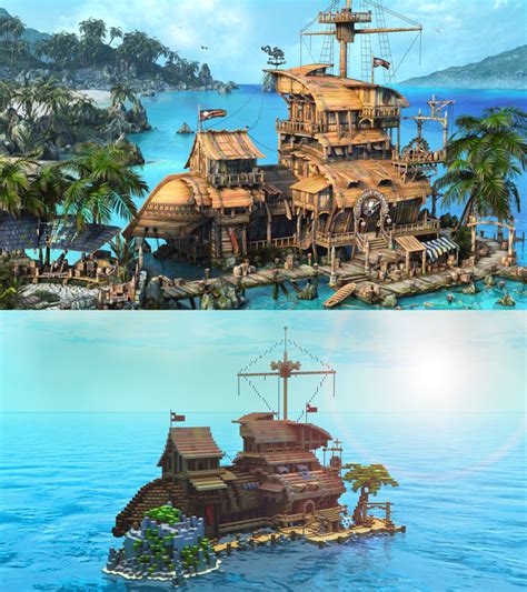 We tried recreating this Pirate Tavern in Minecraft : Minecraft | Minecraft, Minecraft plans ...