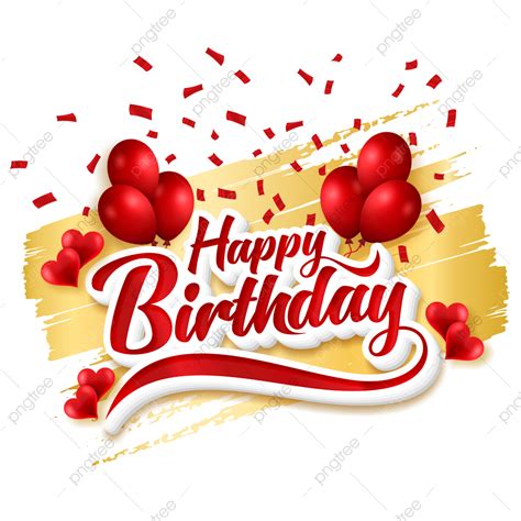 Happy Birthday Confetti PNG Picture, Happy Birthday Red Text ...