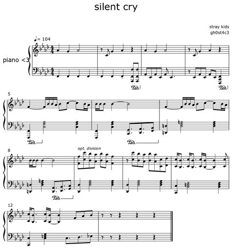 silent cry - Sheet music for Piano