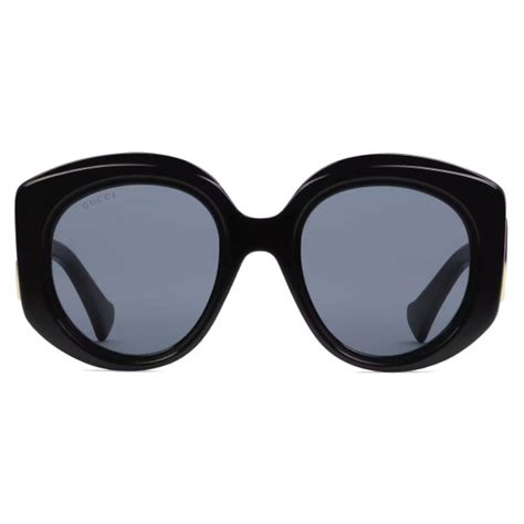 Gucci - Oversized Round Sunglasses - Black Grey - Gucci Eyewear - Avvenice