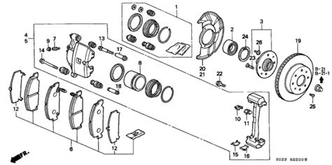 Front Brake - 1997 Honda Civic 2 Door DX (A/C) KR 5MT