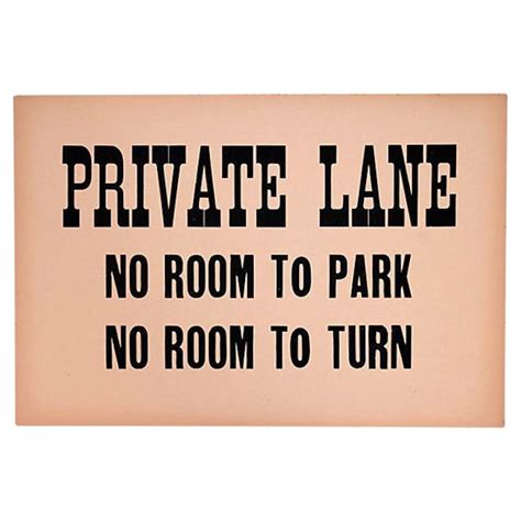 Vintage Private Lane Sign | Chairish