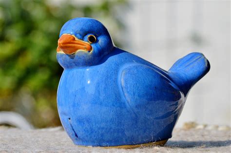 Blue bird, ceramic garden figurine free image download