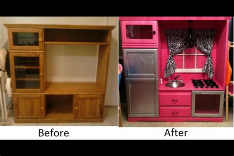 Old tv cabinet turned in to upcycled chic kitchen for my little Ellie! | Play kitchen, Childrens ...