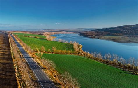 Road, autumn, lake, Moldova for , section HD wallpaper | Pxfuel