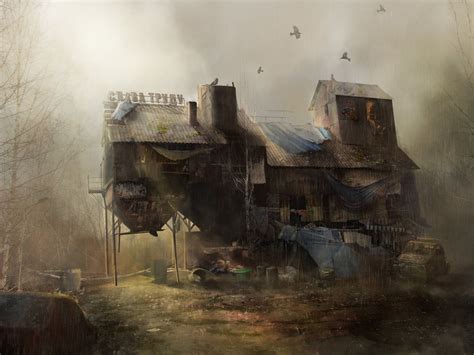 Post-apocalyptic house., Marion Lemaitre on ArtStation at https://www ...