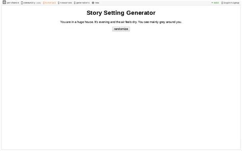 Story Setting Generator