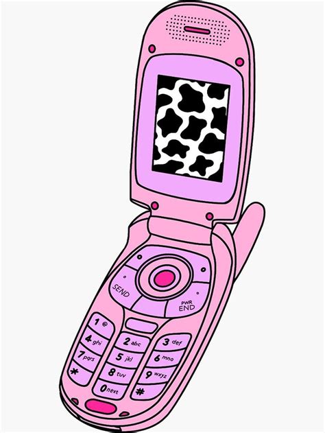 "Y2k pink flip phone design" Sticker for Sale by hanameda | Sticker art ...