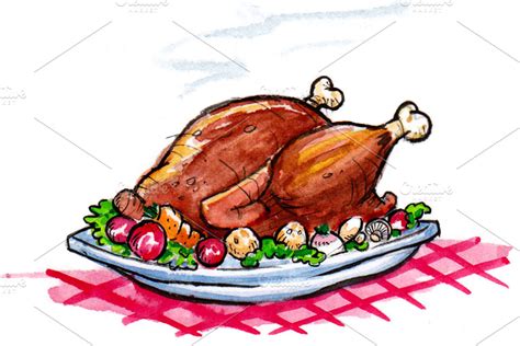 Turkey Dinner | Custom-Designed Illustrations ~ Creative Market