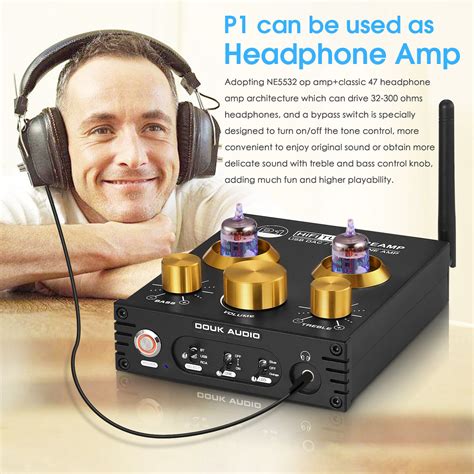 [Upgraded] Douk Audio P1 HiFi Bluetooth 5.0 Vacuum Tube Preamp Mini USB ...