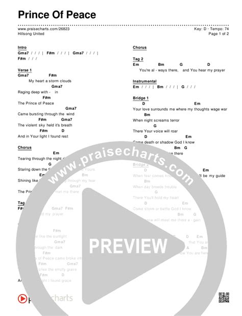 Prince Of Peace Chords PDF (Hillsong UNITED) - PraiseCharts