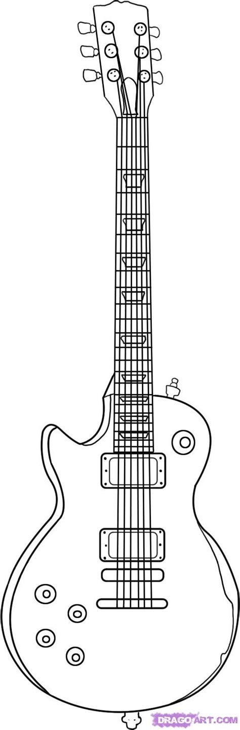 How To Draw A Les Paul, Step by Step, Drawing Guide, by Dawn | Guitar ...