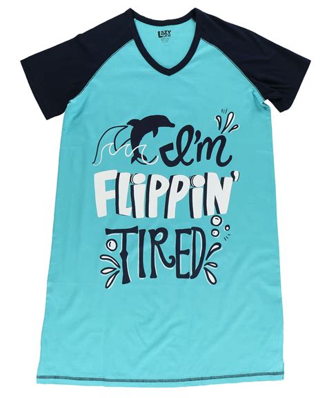 I'm Flipping Tired - Dolphin | Women's V-neck Nightshirt