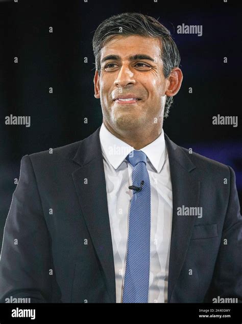 Rishi Sunak, MP, former Chancellor of the Exchequer and leadership candidate, close up, smiling ...