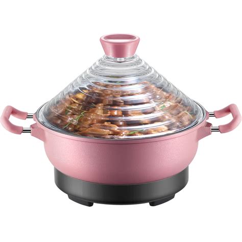 220V Multifunctional 4L Electric Frying Pot Non stick Electric Hot Pot With Visual Glass Cover ...