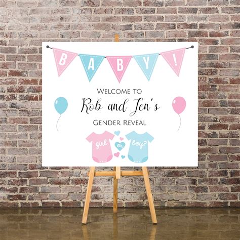 Gender Reveal Sign Gender Reveal Poster Gender Reveal | Etsy