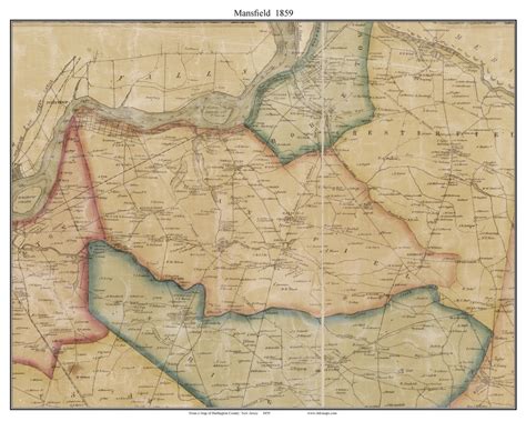 Mansfield, New Jersey 1859 Old Town Map Custom Print - Burlington Co ...