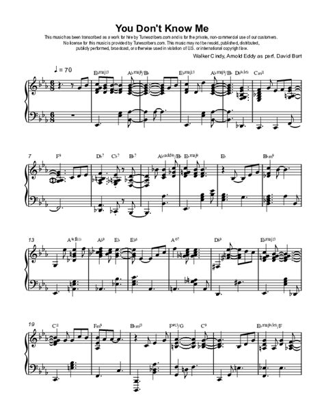 Tunescribers | You Don't Know Me | Sheet Music